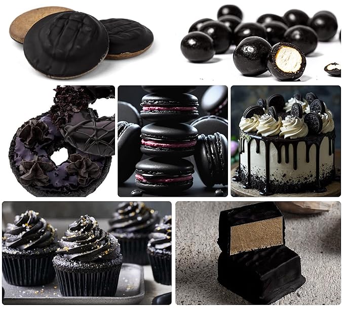 Oil Based Food Coloring Set, Black Oil Based Food Coloring for Chocolate, Food Grade Food Color Dye for Candy Melts, Baking, Icing, Frosting and Cake Decorating, Flavorless Vibrant - 55g/Bottle