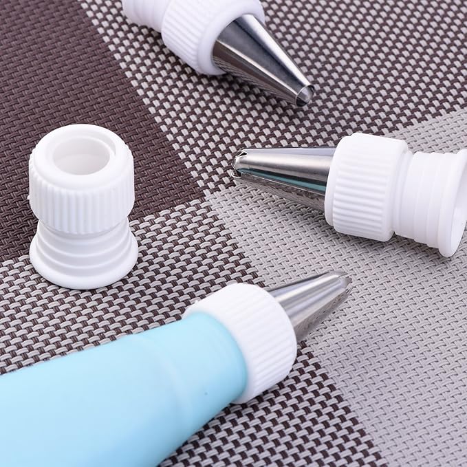 Shappy 12 Pieces Coupler Piping Bag Plastic Standard Couplers Cake Decorating Pipe Tip for Frosting Icing Nozzles (1.2 x 1 Inch)