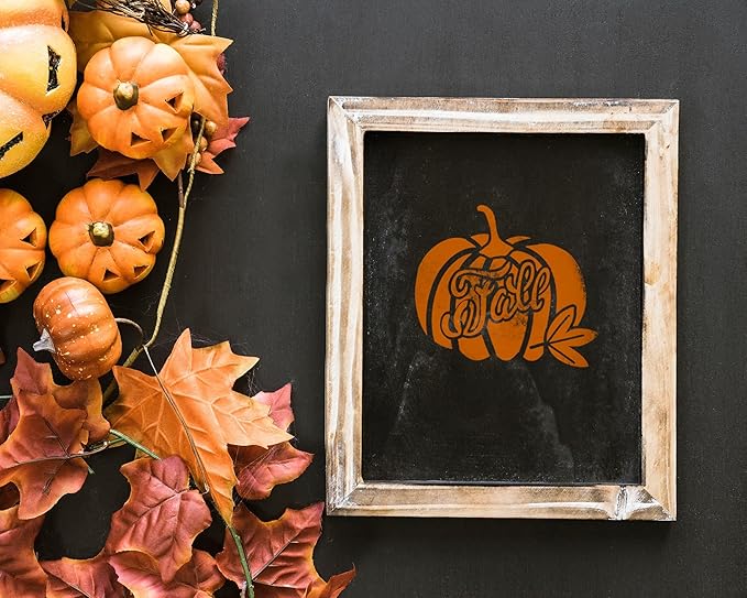 56 Pcs Fall Stencils for Crafts Reusable 3x3 Inch Small Painting Templates on Wood DIY Thanksgiving Autumn Holiday Canvas Fabric Home Decoration