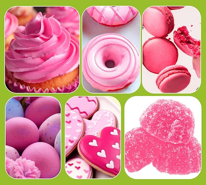 Liquid Food Coloring (Pink), 70g × 3 Bottles Food-Grade Concentrated Flavorless Dye Set, Vibrant Dye for Baking Cookies, Cake Decorating, Fondant, Easter Eggs, Icing & DIY Projects