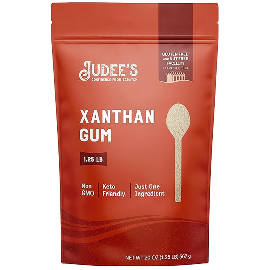 Judee's Gluten Free Xanthan Gum - Texture-Enhancing Bread Dough Thickener - Food Thickener for Soups & Sauces - Low-Carb Keto Baking & Syrups - 20 Ounce