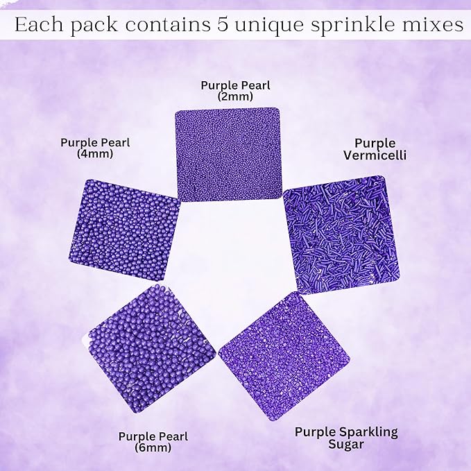 Confect Sprinkles for Cakes & Cupcakes – Fall Bash Purple Sprinkles – Edible Cake Topping for Cupcakes, Cookies, Desserts – Celebration Baking Decoration – Vegan, Gluten-Free, Nut-Free, Soy-Free, Dairy-Free , Handcrafted Sprinkle – 5 Oz