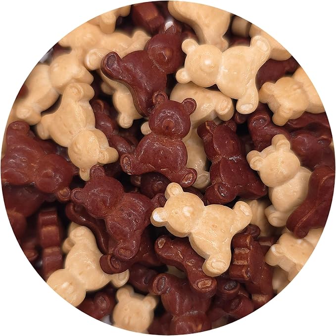 NCS Brown and Cream Teddy Bears Edible Candy Sprinkles, 8 ounces