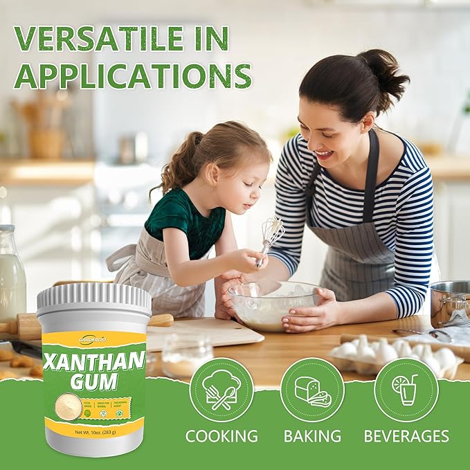 10 oz Xanthan Gum powder,Pure Xanthan Gum for Baking Gluten Free, Xanthan Gum Thickener Suitable for Making Ice Cream, Cake, Yogurt, Candy and More