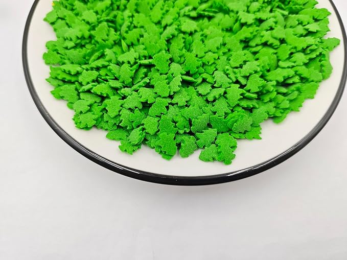 Edible 3.4 oz Green Christmas Tree Confetti Candy Sprinkles Dessert Sprinkle Cupcake Toppers Cookie Decorations for Xmas Cake Decorating