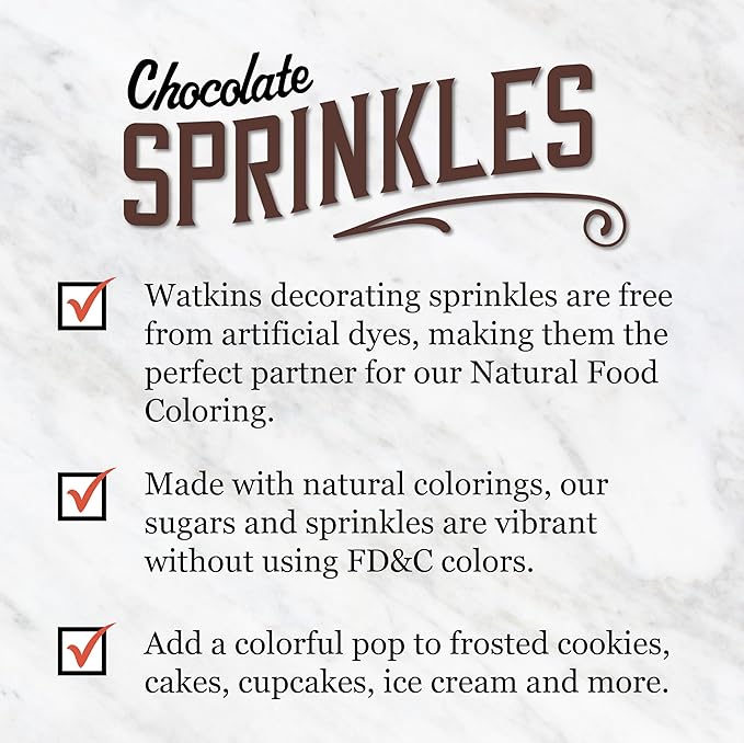 Watkins Chocolate Decorating Sprinkles, 3.5 Ounce, Pack of 3