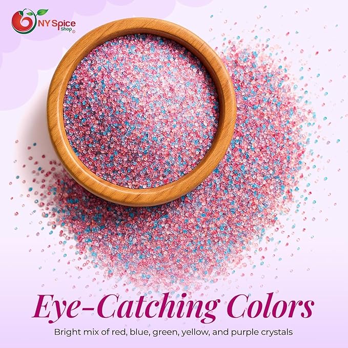 NY Spice Shop Rainbow Sanding Sugar - 4 Ounce Sweet Colorful Edible Sprinkles For Candy Dish - Sugar Sprinkles For Cake Decorating Cookies Basket & Dishes