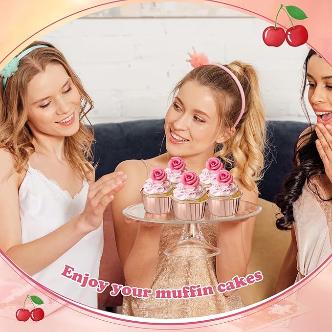 300 Pack Champagne Gold Cupcake Liners Bulk Disposable Foil Muffin Cups 3.5 oz Wrappers for Baking Aluminum Paper Mini Metallic Disposable Holiday Party Wedding Festival Supply