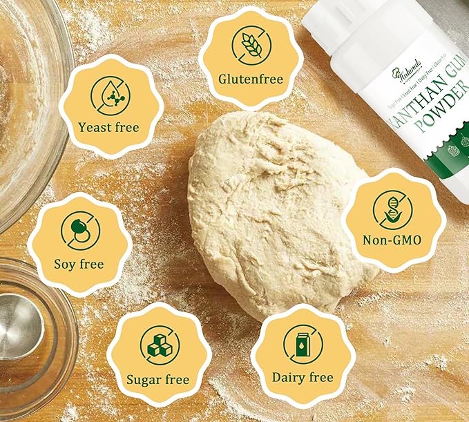 8oz Food Grade Xanthan Gum Powder - 100% Pure Xanthan Gum Thickener | For Baking, Cooking, Ice Cream, Cake, Yogurt, Candy, Jam, Drinks | Keto Friendly, Gluten-Free, Non-GMO, Vegan