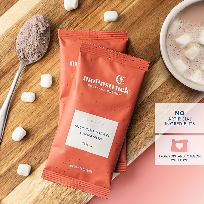 Moonstruck Chocolate Single Serve Hot Chocolate Sampler - 1 Packet of Each Flavor - 6 Packets in Total - 6 Count (Pack of 1)