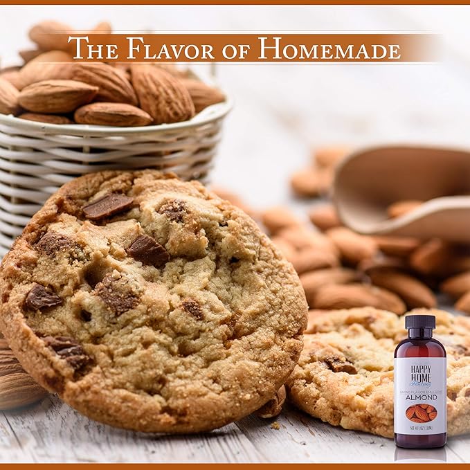Happy Home Flavoring Natural Almond Baking Flavor Emulsion - Certified Kosher, 4 oz.