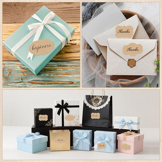 300 Pcs Gift Tags Stickers Name Labels Stickers, 4 Self-Adhesive Handmade Bottle Jar Labels for Presents Decoration Jars Craft