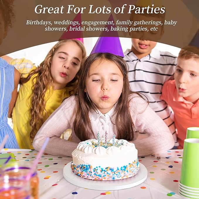 Cake Drums 10 Inch Round Cake Boards, 1/2" Thick Food-Grade Corrugated Cardboard Base, Sturdy Cake Drum Tray Smooth Edges for Cakes, Desserts and Birthday Party Pastries Display, 10 Pcs White