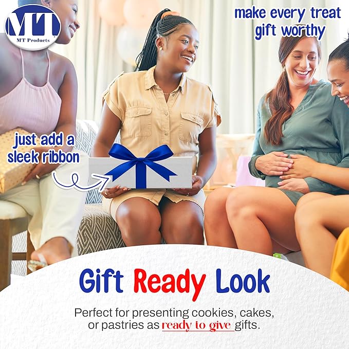 MT Products Plain Cookie Boxes 14" x 14" x 5" - White Bakery Boxes No-Window (Pack of 15) - Made in USA