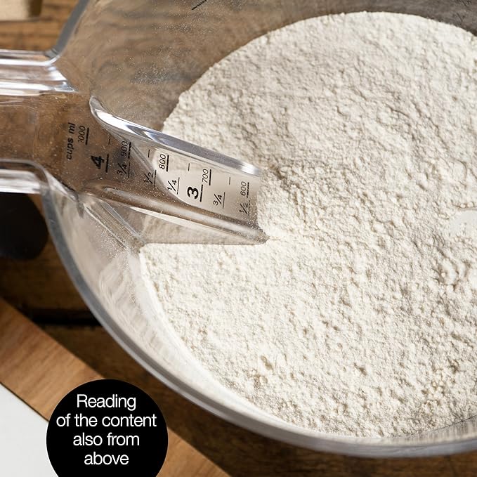 Dishwasher Safe Measuring Cup & Spoon Set - 1L Capacity for Cooking & Baking with Kids - Durable, Easy-Pour Design, Perfect for Precise Measurements in Kitchen