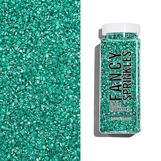 Fancy Sprinkles Limited Edition Holiday Emerald Green Fancy Sugar Pearlescent, Sparkly Sugar Crystals (8 OZ)
