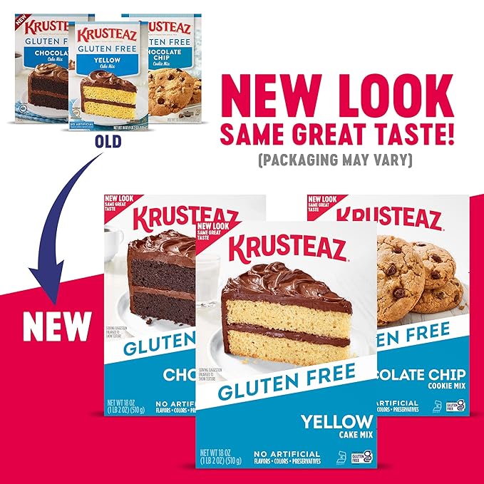 Krusteaz Gluten Free Chocolate Cake Mix, No Artificial Flavors, Colors, or Preservatives, 18 Ounce (Pack of 1)