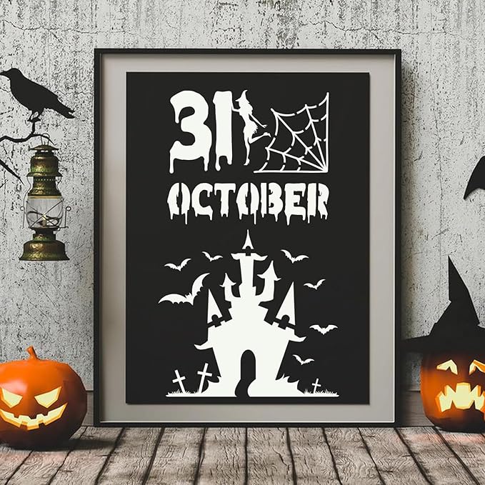 80 Pcs 4 x 4 Inch Halloween Stencils for Painting on Wood, Reusable Happy Pumpkin Spider Web Stencil DIY Ornaments Ghost Paint Template Set for Wall Door Home Decor