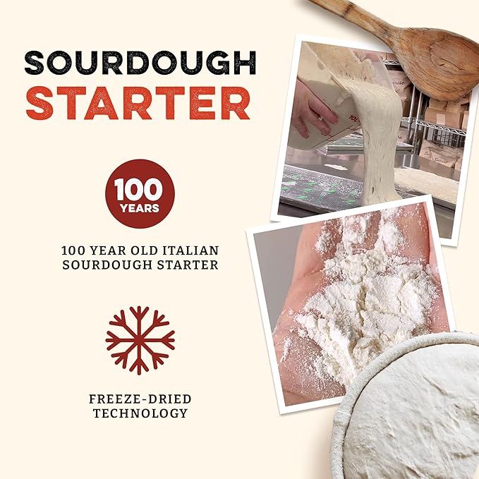 Sunrise Flour Mill Heritage Organic Sourdough Starter 0.32 oz, Organic Sour Dough Bread Starter, Great for Gluten Sensitive People, Beginner Friendly, Includes a Free Guide and Recipes.