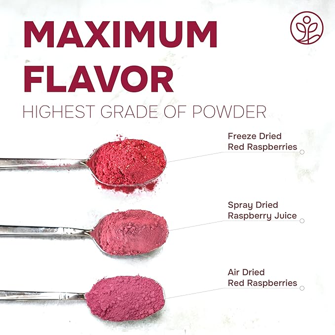 Jungle Powders Organic Raspberry Powder 5 Ounce Bag, USDA Organic Freeze Dried Raspberries from Whole Berry for Baking, Additive Filler Free Red Superfood Extract Rasberries Smoothies Organic Dehydrated