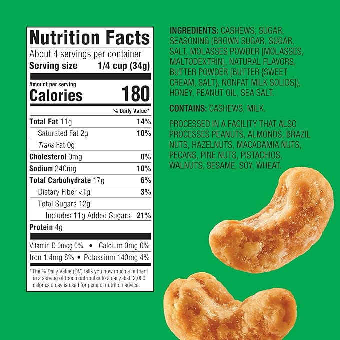 Emerald Salted Caramel Apple Cashews (1-Pack) | 5oz Resealable Bag | Kosher Dairy Certified, Non-GMO, Contains No Artificial Preservatives, Flavors or Synthetic Colors