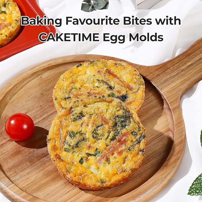 CAKETIME Jumbo Muffin Top Pan, 4 Inch Metal Frame Round Egg Baking Pan for Oven English Muffins, Whoopie Pies, Corn Bread, Egg Bites, Breakfast Sandwiches Tarts 3 Pack Brown