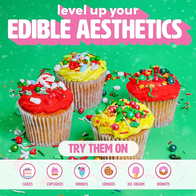 Winter Wonderland Christmas Sprinkles - Festive Mix of Snowflake, Snowman, Santa Hat, Christmas Tree, Stocking & Ornament Sprinkles (Winter Wonderland)