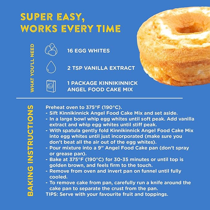 Kinnikinnick - Angel Food Cake Mix - Gluten Free, Allergy Friendly Cake Mix - 15.9 oz. Boxes - 6 Pack
