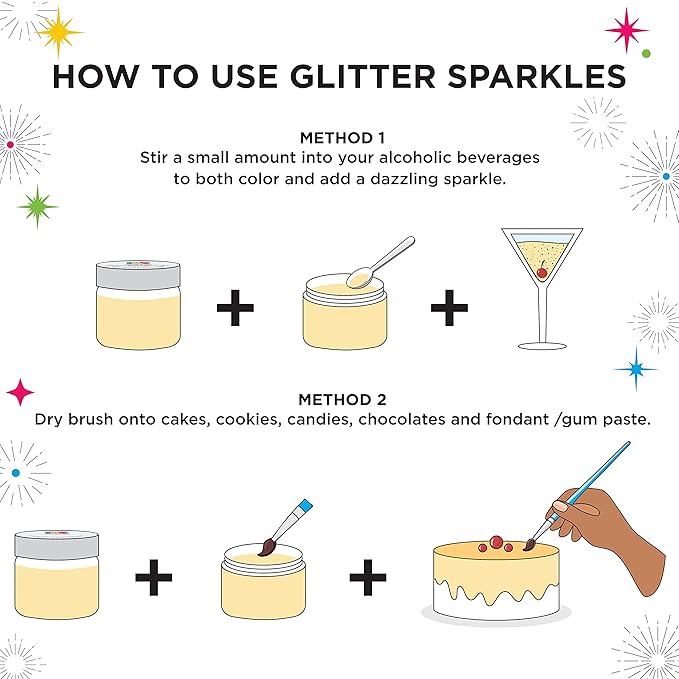 Blacksherbet Apricot Edible Glitter for Drinks 5 Grams | KOSHER Certified | Drink Glitter and Luster Dust for Cake, Cake Pops, Edible Glitter Cocktails Food, Cocktail glitter