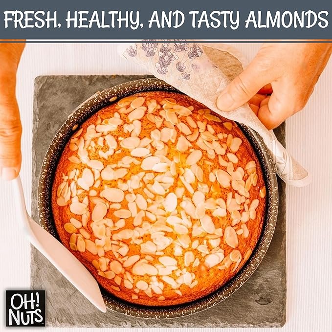 Oh! Nuts Almonds Natural Sliced - Raw - 100% Natural - 2 lb - High-Protein Almond Slices - Packed in New York Zip-Seal Bag for Exceptional Freshness