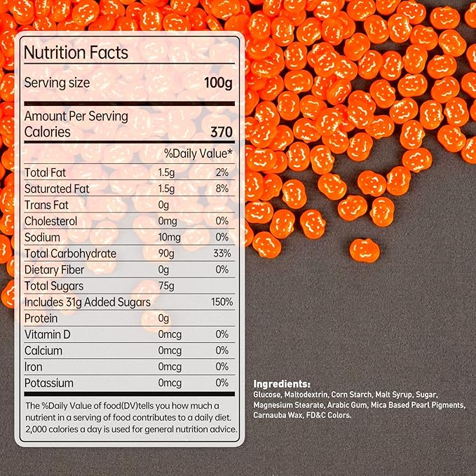 Edible Pumpkin Sprinkles for Cake Decorating, Halloween Orange Sugar Sprinkles, 150g/5.29oz, Perfect for Cake Decoration, Cupcake Decorations Donuts Toppings