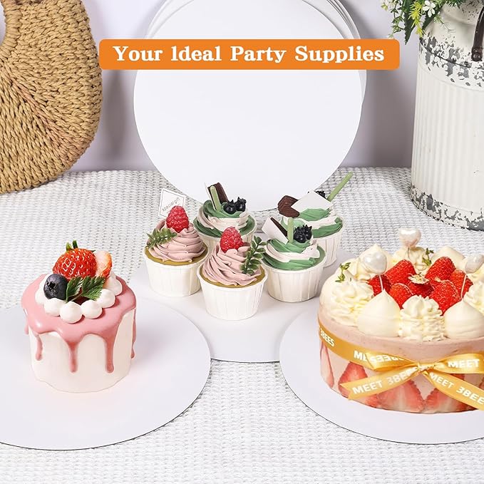 70 Pcs10 Inch Cake Board,White Cake Boards Round,Food Grade Cardboard Cake Rounds,Disposable Cake Plates,10 Inch Cake base,Waterproof and Oil proof Cake Tray Cake Pizza Circles
