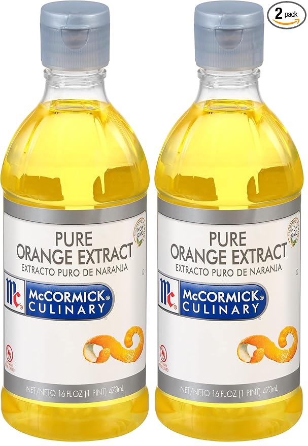 McCormick Culinary Pure Orange Extract, 16 fl oz - One 16 Fluid Ounce Bottle of Orange Flavoring for Baking, Cakes, Cookies, Fillings and Drinks (Pack of 2)