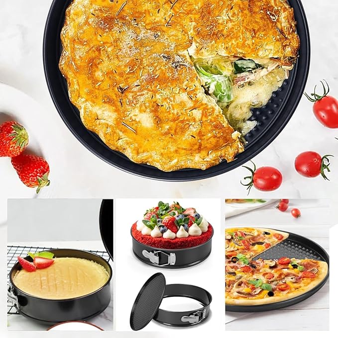 4,7 & 9 Inch Springform pan for cheesecake, Nonstick, Leak-proof Cheesecake Pan set for Baking cakes, Cheese Cake & Pies with Removable Bottom - Easy to Clean