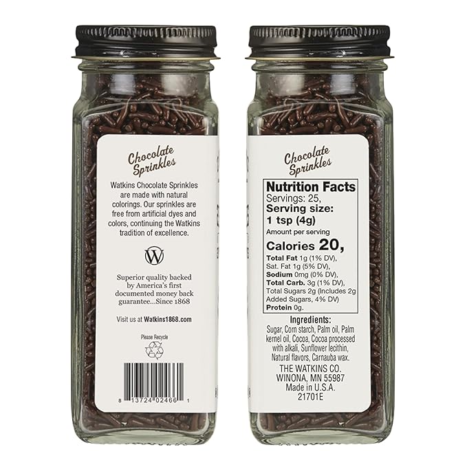Watkins Chocolate Decorating Sprinkles, 3.5 Ounce, Pack of 3