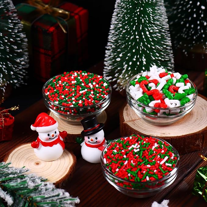 Christmas Sprinkles for Cake Decorating Edible Red and Green Sprinkle Mix Jimmies Sanding Sugar Cake Sprinkles for Baking Cupcake Cookies Ice Cream Topper Xmas Party 6.35 ounces