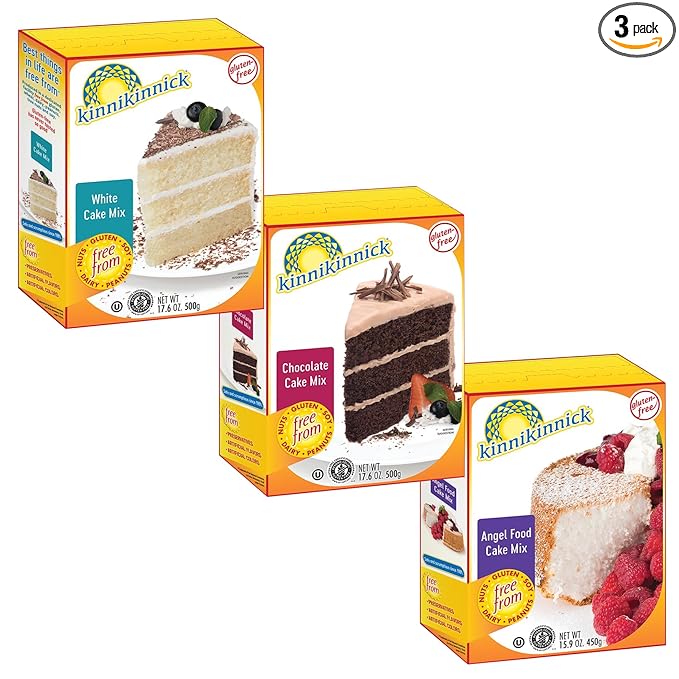Kinnikinnick Cake Mix Variety Pack - Gluten Free, Allergy Friendly - 3 Pack, 1 of Each