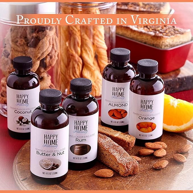 Happy Home Flavoring Natural Orange Baking Flavor Emulsion - Certified Kosher, 4 oz.