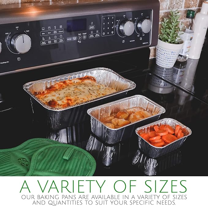 PLASTICPRO [5 Lb 10 Pack Disposable Loaf Pans Aluminum Tin Foil Meal Prep Bakeware - Cookware Perfect for Baking Cakes, Bread, Meatloaf, Lasagna 5 Pound 12.5'' X 6.25'' X 3.5''