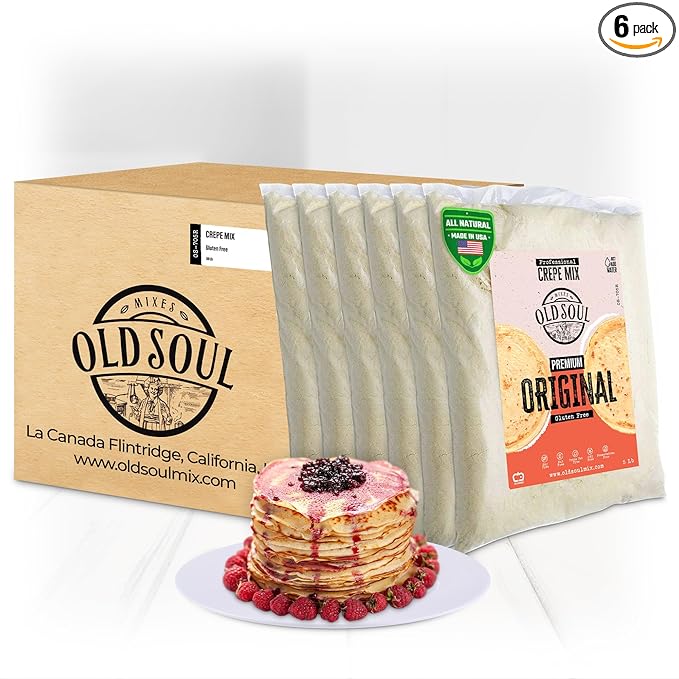 OldSoul Professional Crepe Mix | Original Dough Mix | Classic Flavour | 30 Lbs | 216 Crepes (30 Lbs, Gluten Free)