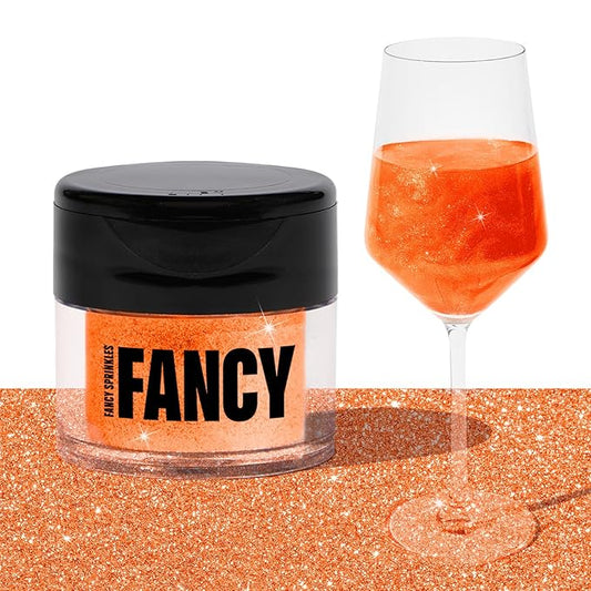 Fancy Sprinkles Carnelian Orange Premium Edible Glitter, 100% Edible Glitter for Sparkling Mimosa's & Food No Taste or Texture (4gm)