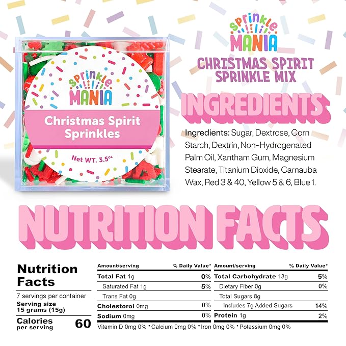 Santa's Favorite Christmas Sprinkles for Cookie Decorating – Our Charming Holiday Mix Includes Santa Hat, Tree & Snowmen Sprinkles (Christmas Spirit)