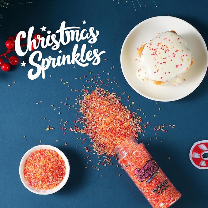 Fall Sprinkles for Baking, 5oz Edible Autumn Sanding Sugar Sprinkles for Cake Decorating Chocolate Ice Cream Toppings Cupcake Toppers Thanksgiving Party Cookies Dessert Food Supplies