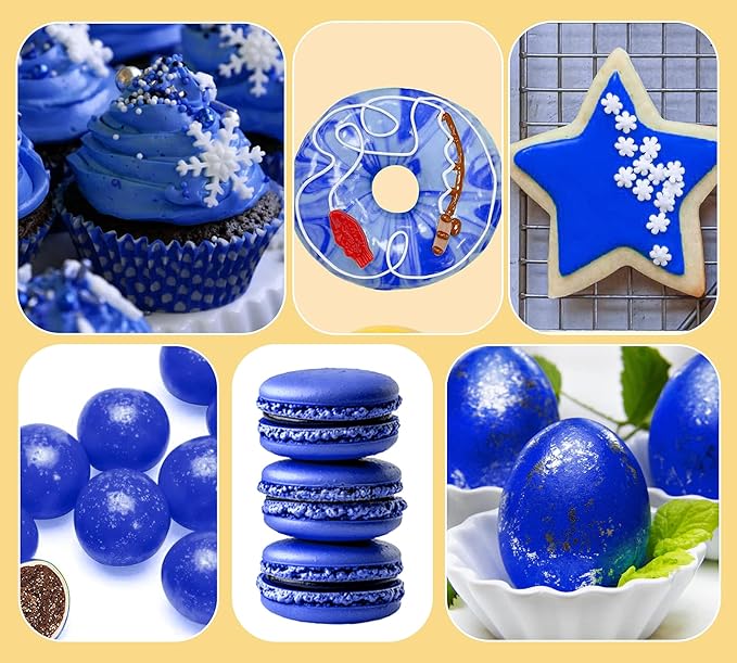 Liquid Food Coloring (Royal Blue), 70g × 3 Bottles Food-Grade Concentrated Coloring Set, Vibrant Flavorless Dye for Baking Cookies, Cake Decorating, Fondant, Easter Eggs, Icing & DIY Projects