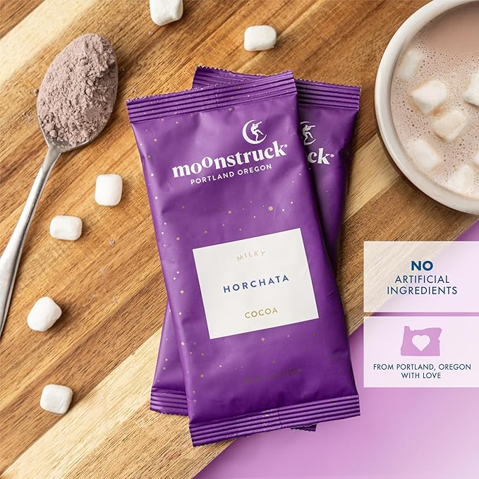 Moonstruck Chocolate Single Serve Hot Chocolate Sampler - 1 Packet of Each Flavor - 6 Packets in Total - 6 Count (Pack of 1)