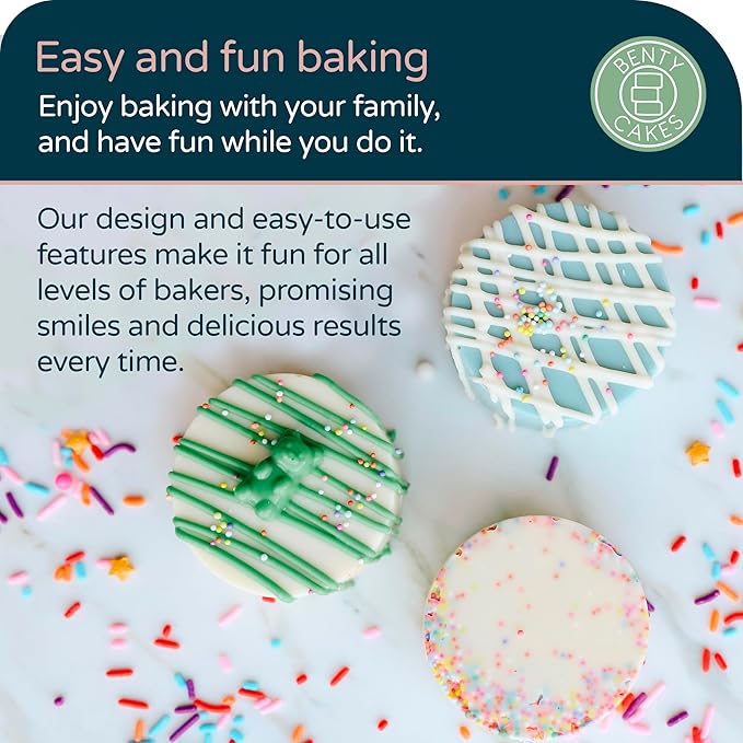 Benty Cakes – The Original CakePuck Mold Set – Better than a Cake Pop! Make Chocolate Covered Desserts – BPA Free Silicone – Includes 1 Mold Set, 1 Plastic Tray and 1 Scraper – Pink