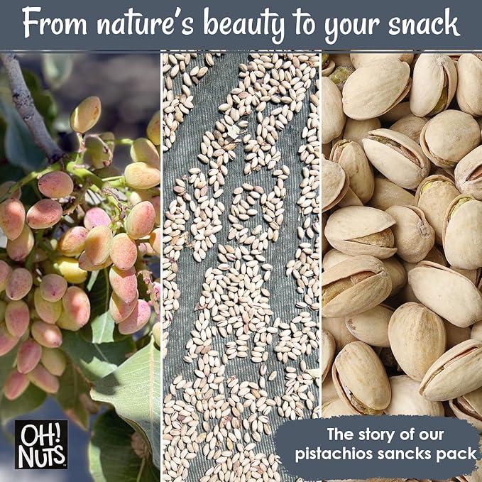 Oh! Nuts Pistachios – California Roasted Salted Pistachios, 2 LB Bag – Premium Dry Roasted Nuts, Vegan, Gluten-Free, Kosher Snack