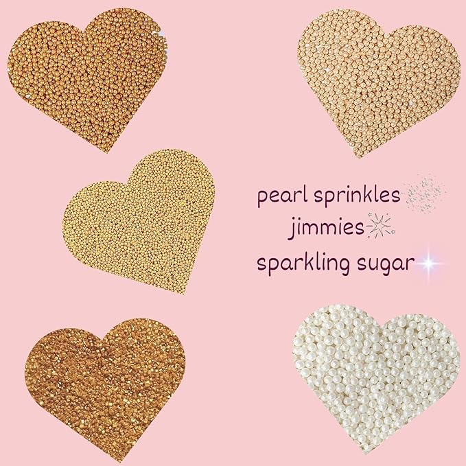 Confect Pearl Sprinkles | Christmas Sprinkles | Golden Sunshine Disco Ball Mashup Sprinkles Mix Champagne Gold Dragees Golden Sparkling Sugar - Vegan, Gluten-Free, Nut-Free, Soy-Free, Dairy-Free, Palm Oil-Free, No Artificial Dyes - 5 Oz