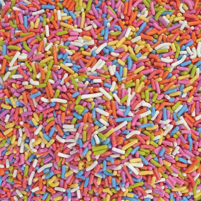 A Great Surprise Dye-Free Rainbow Sprinkles – 1.6 Pounds - Natural Vegan Baking Toppings with No Artificial Dyes or Flavors – Non-GMO Jimmies for Cookies, Cakes, Ice Cream & Cupcakes