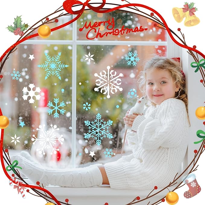 66 Pcs Small Stencils for Crafts Reusable 3 Inch Stencils for Painting on Wood DIY Craft Paint Template for Wall Home Decor Card Rock Canvas Drawing Holiday Ornament(Snowflake)